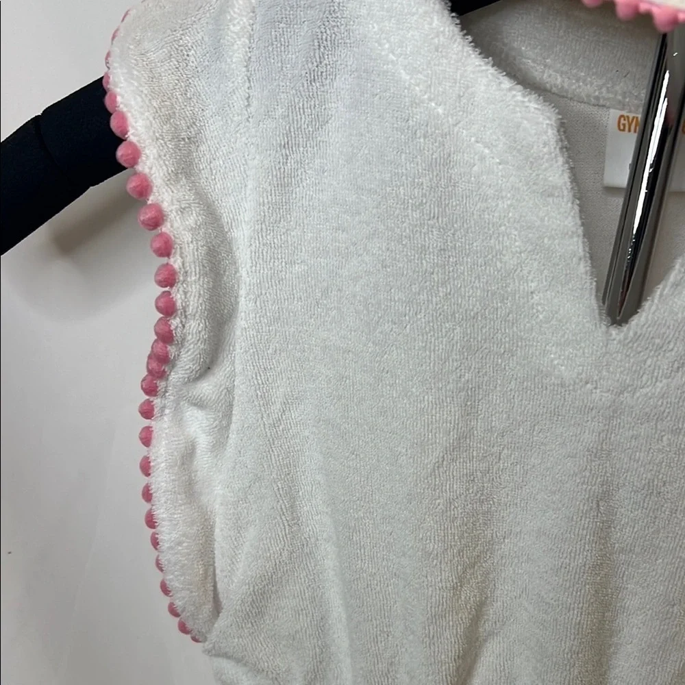 Gymboree White Terry Cloth Cover-Up with Pink Trim